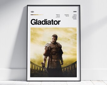 GLADIATOR Movie Poster, Retro Art Print, Digital Download