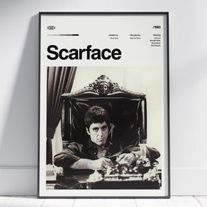 Scarface Movie Poster, Scarface Wall Decor, Scarface Poster Print, Vintage Retro Art Print
