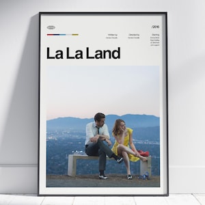 Poster del film La La Land, decorazione da parete La La Land, stampa del poster La La Land, stampa artistica retrò vintage, Ryan Gosling, Emma Stone
