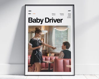 BABY DRIVER Movie Poster, Retro Art Print, Digital Download