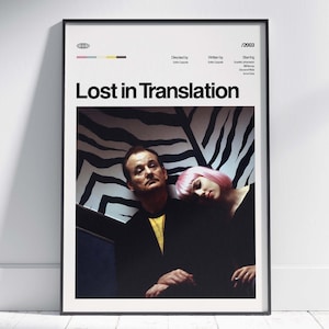 Póster de la película "Perdidos en la Traducción", decoración de pared de "Perdidos en la Traducción", impresión de póster de "Perdidos en la Traducción", impresión de arte retro vintage