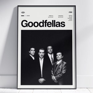 Poster del film Goodfellas, decorazione murale Goodfellas, stampa poster Goodfellas, stampa artistica retrò vintage