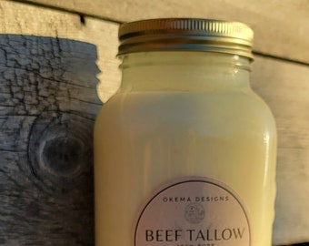 Tallow GRASS-FED Beef, No Additives, Beef Tallow, 1 Litre, Fine Filtered Beef Tallow, 100% Grass-Fed Rendered Beef fat, Non Toxic, Carnivore