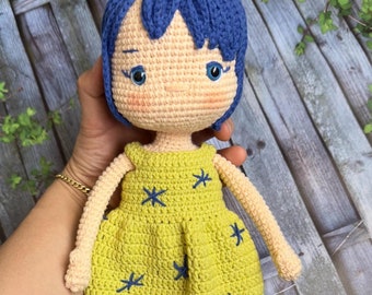 Bebé sonriente amigurumi hecho a mano, muñeco de bebé feliz de ganchillo, adorable bebé amigurumi de peluche, bebé amigurumi con dulce sonrisa