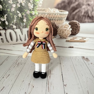 Crochet Doll,Hanmade doll ,Character gift for daughter ,amigurumi Stuffed doll ,gothic doll,Christmas gift doll