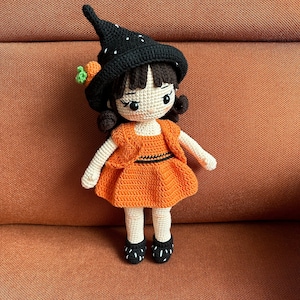 Halloween Witch Doll/Halloween Doll/Halloween Crochet Witch Doll/Halloween Amigurumi/Halloween Decor Indoor/Halloween Gifts/Halloween Toys