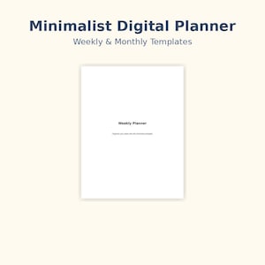 Minimalist Digital Planner PDF | Weekly & Monthly Planning Templates | Printable A4/A5 | Instant Download