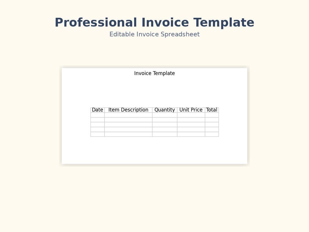 Professional Invoice Template for Small Business | Editable Excel ...