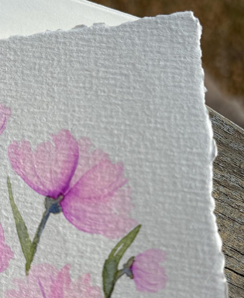 Original, Hand Painted Watercolor Greeting Card, Floral, Blank Inside ...