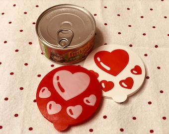 Coperchio per cibo per cani - Lattine da 13,2 once - Conservazione di cibo per animali domestici a forma di cuore per San Valentino