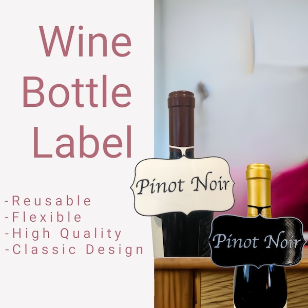 Pinot Noir Label for Wine Bottles - Organize your Wine Collection or Special Gift for Wine Lovers