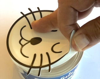 Cat Food Lid For Pet Food Can Cover Dishwasher Spill Safe Can Lid Fun Cat Creative Lid Best Can Lid Aesthetic Food Storage