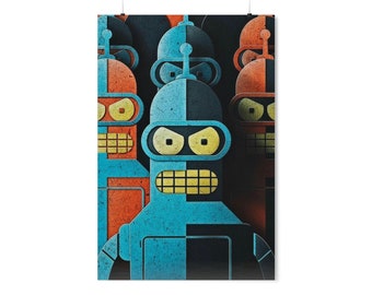 Futurama Poster, Bender Poster, Geek Poster, Wall Decoration, Premium Matte Vertical Posters,|Gift for her|Gift for him|Gift for kid