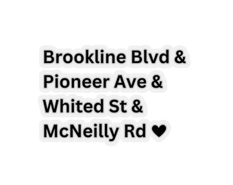 Brookline Streets (black) Sticker