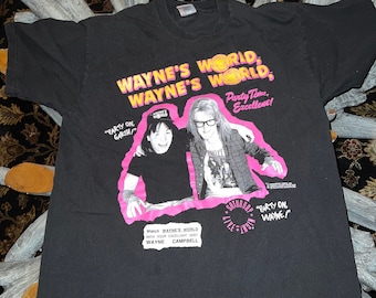 トップス 90'S WAYNE'S WORLD ALL OVER PRINT Vintage Wayne's World 1992 Movie All Over Print T-shirt - Etsy