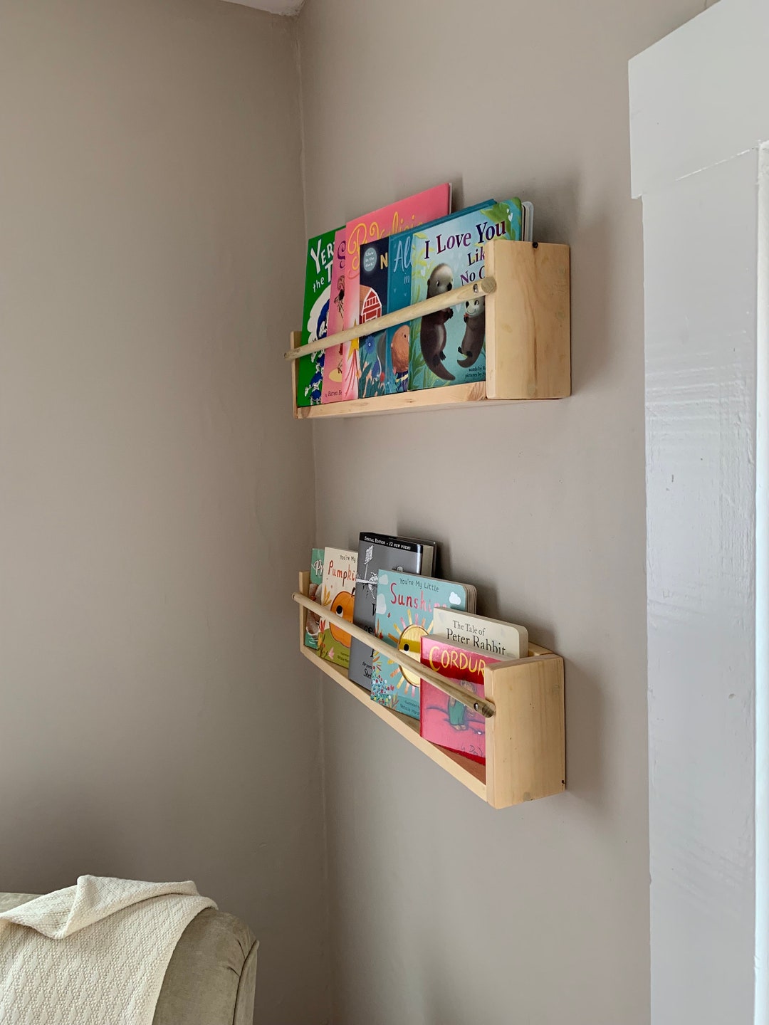 Handmade Nursery Shelf Same Dimensions as IKEA FLISAT Solid Pine Shelf