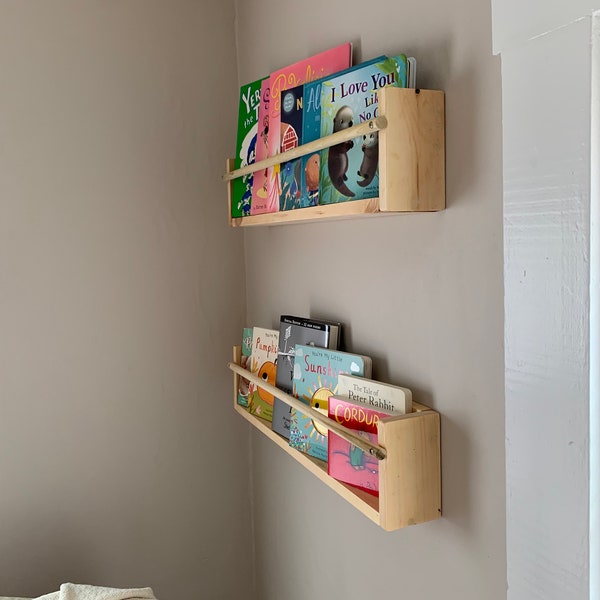 Handmade nursery shelf | same dimensions as IKEA FLISAT | Solid Pine Shelf