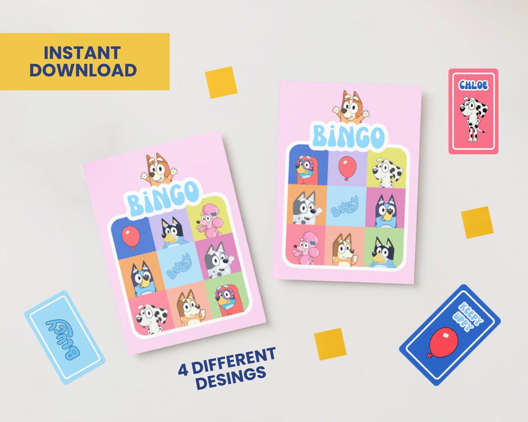 Bluey Party Favors Bluey Bingo Game Printable Game Bingo Party Etsy