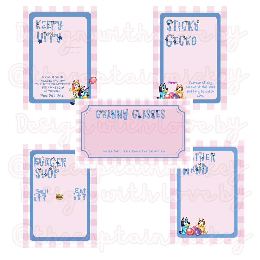 Custom Party Favors Keepy Uppy Bluey Printable Game Bluey - Etsy