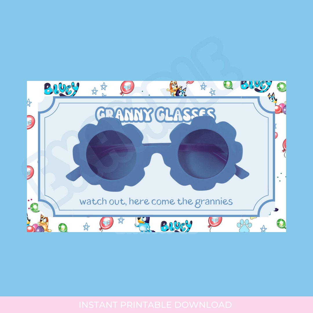Bluey Party Favors Granny Glasses Bluey Printable Game Bluey Etsy