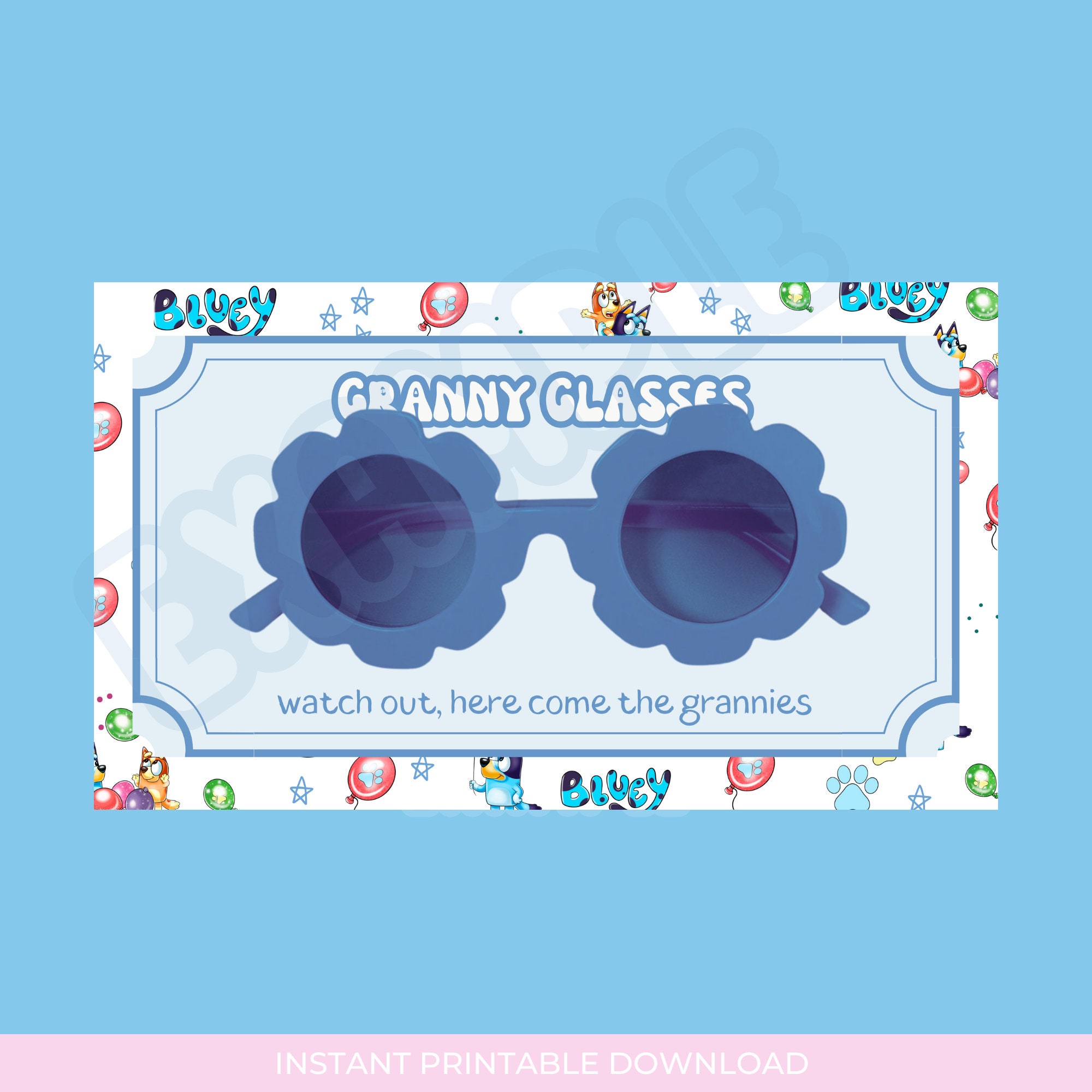 Bluey Party Favors Granny Glasses Bluey Printable Game Bluey - Etsy ...
