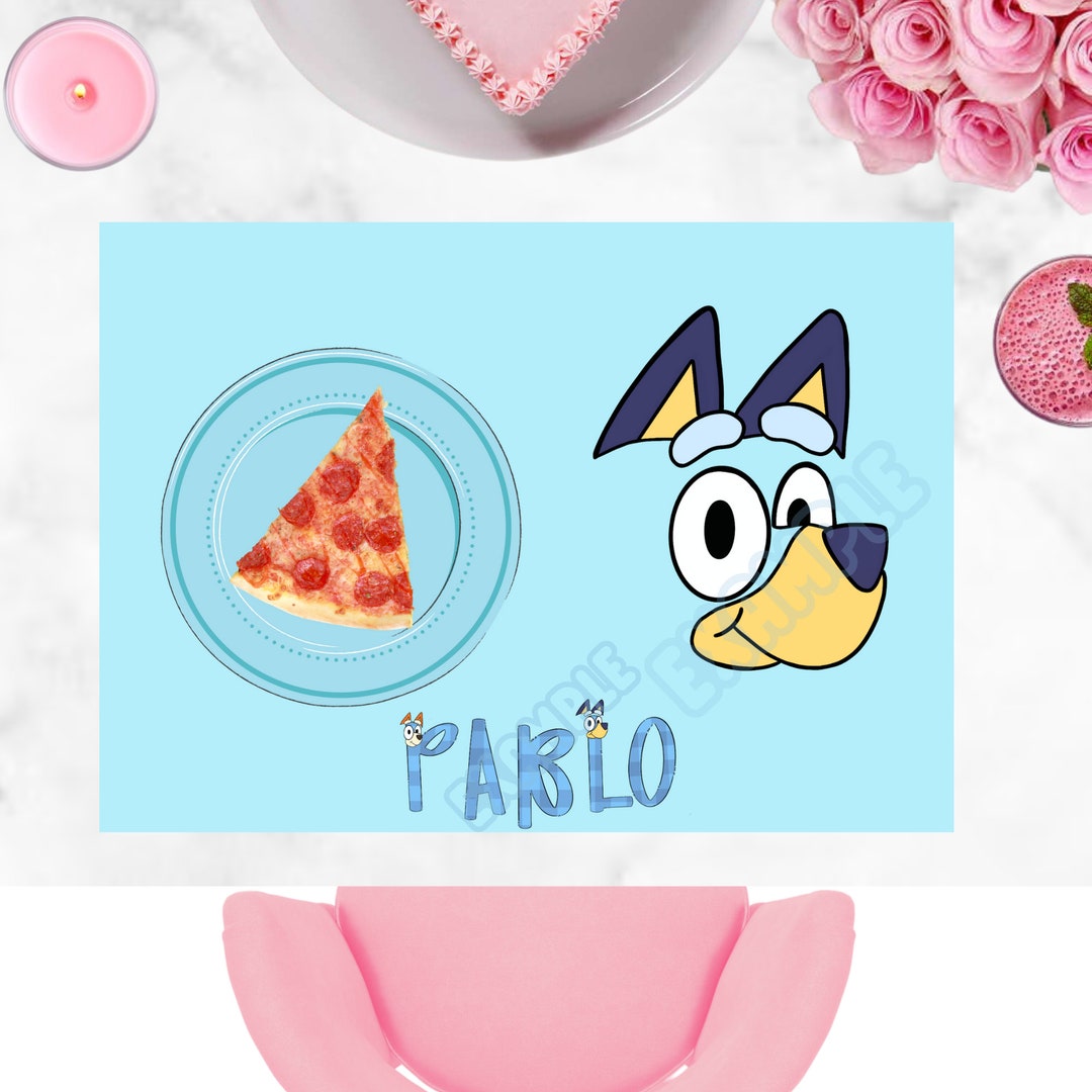 Bluey Placemat Birthday Printable Bluey Party Favor Tags Bluey Etsy