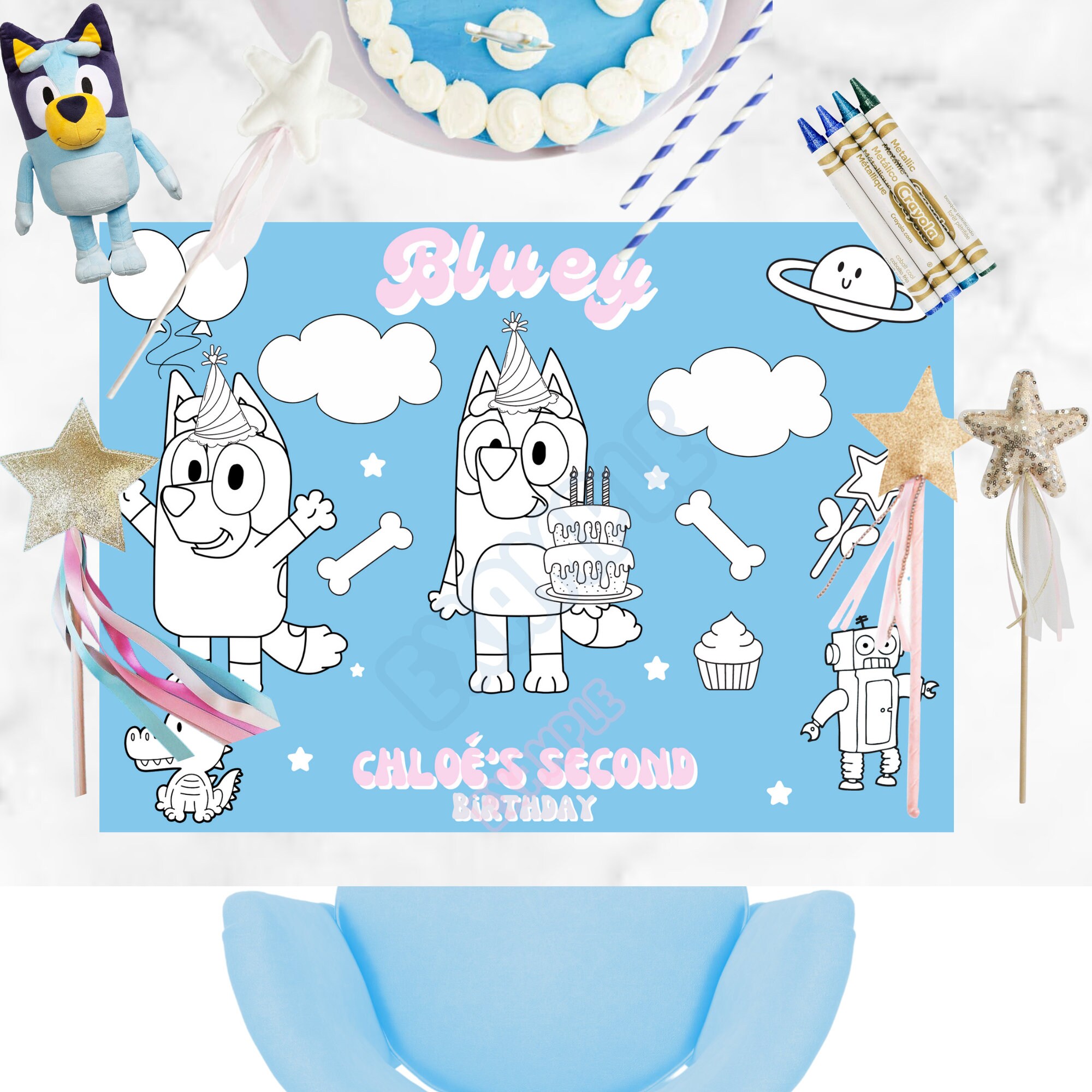 Bluey Party Favors Bluey Birthday Bluey Placemats Bluey Etsy Canada