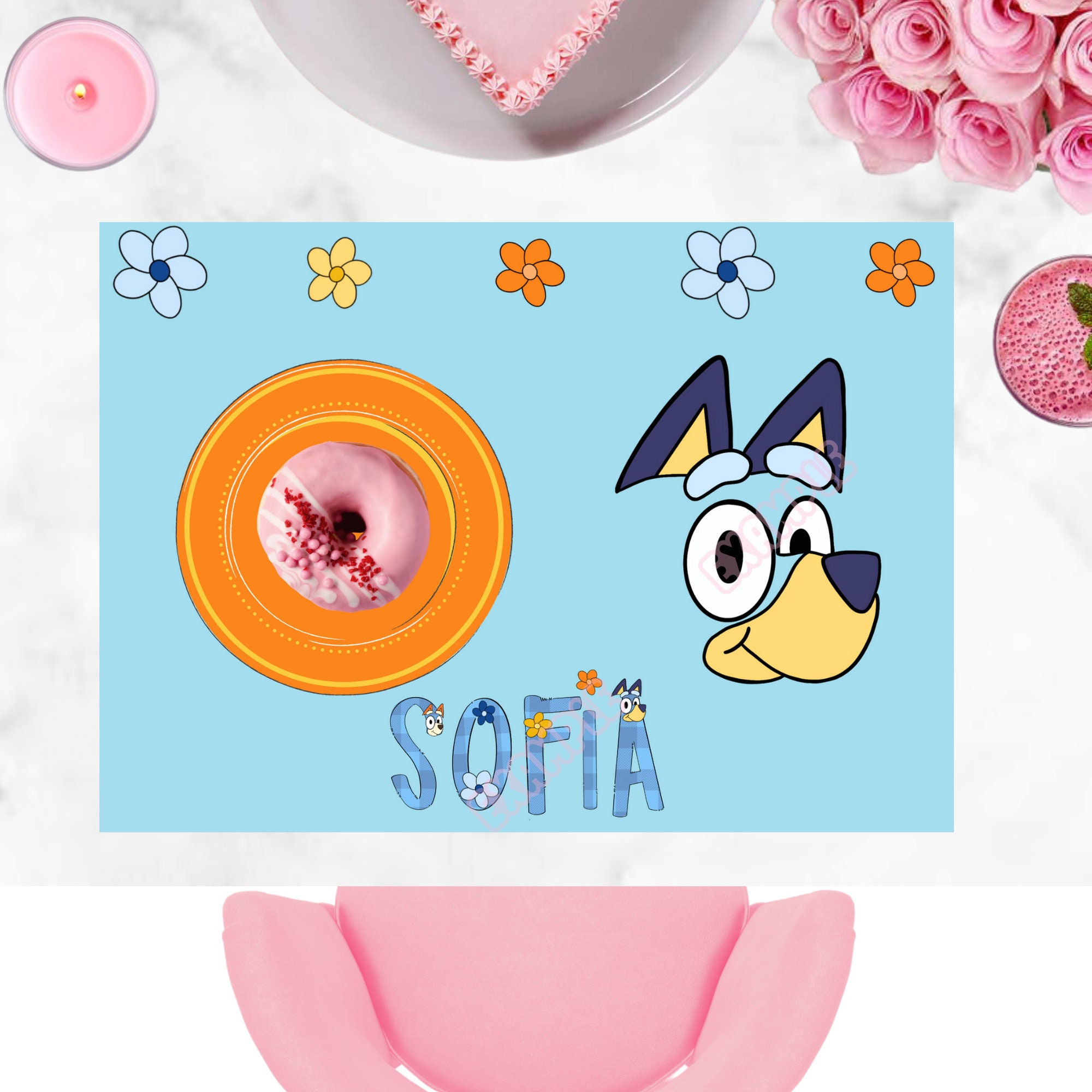 Bluey Placemat Birthday Printable Bluey Party Favor Tags Bluey Etsy Canada