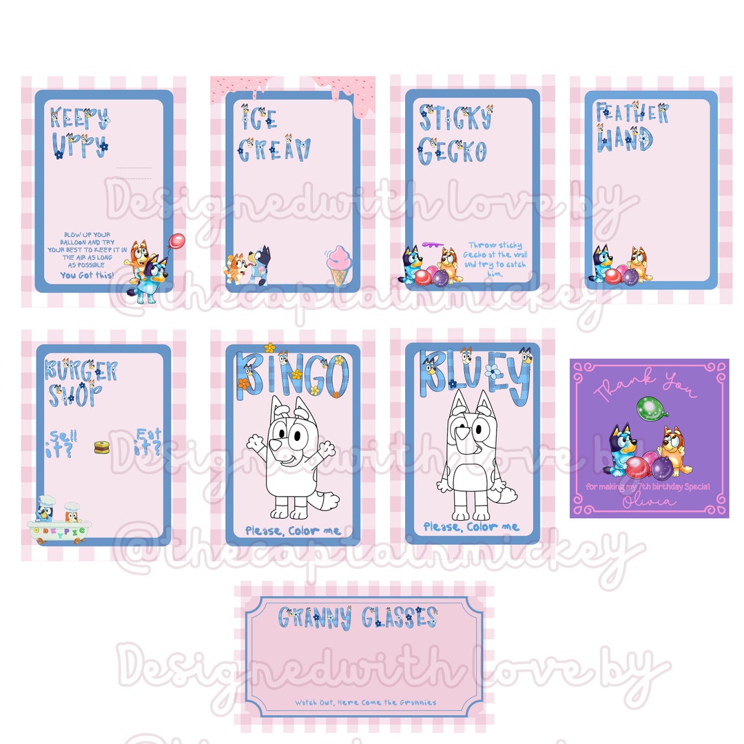 Custom Party Favors Keepy Uppy Bluey Printable Game Bluey - Etsy