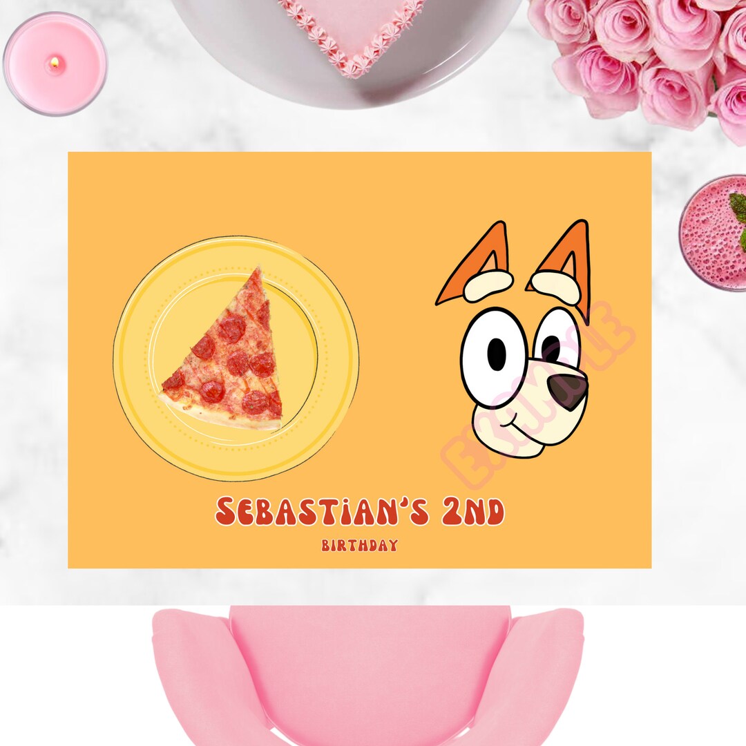 Bluey Placemat Birthday Printable Bluey Party Favor Tags Bluey Etsy