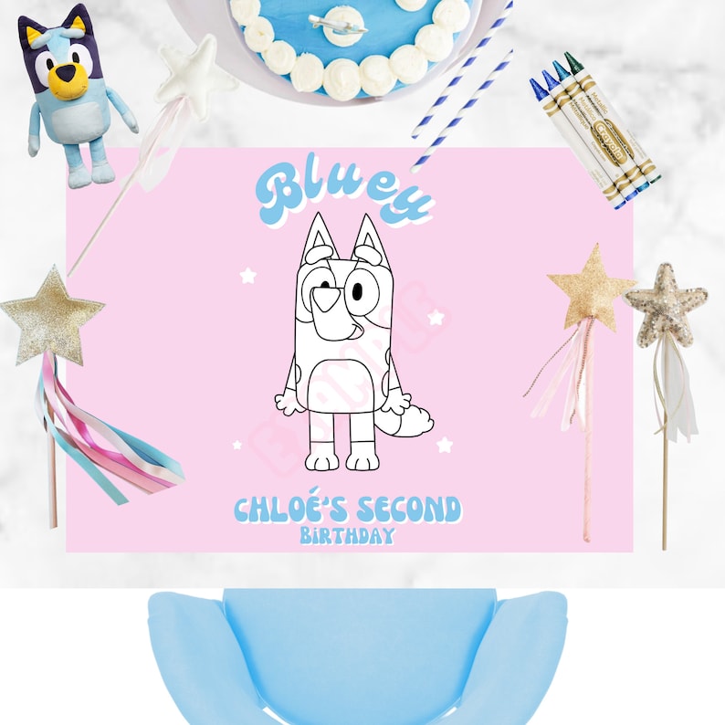 Bluey Party Favors Bluey Birthday Bluey Placemats Bluey Etsy New Zealand