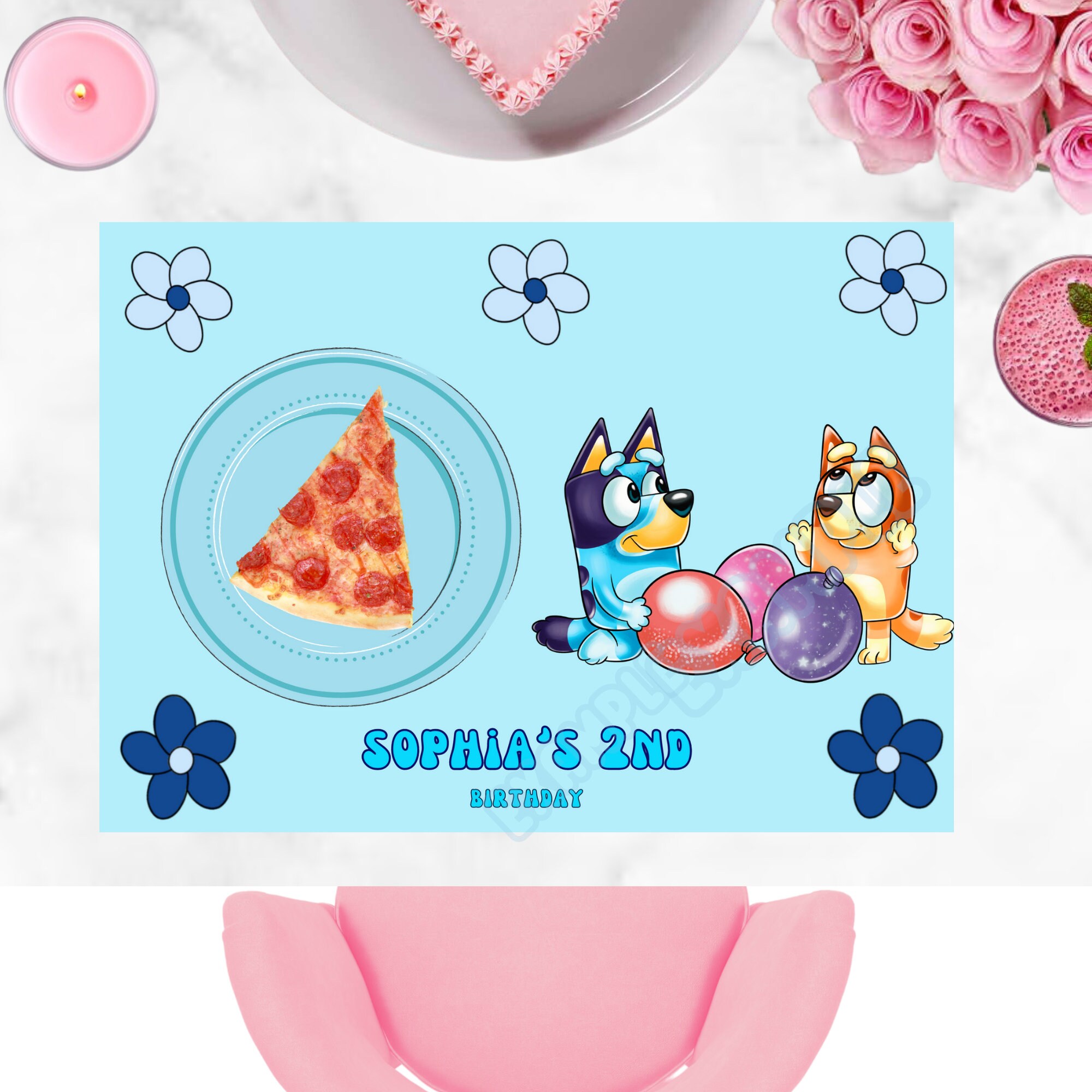 Bluey Placemat Birthday Printable Bluey Party Favor Tags Bluey Etsy Canada
