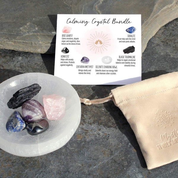 Calming Crystals Bundle | Crystals for Anxiety | Calming Crystals Set