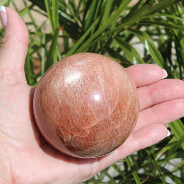 Peach Moonstone Spheres | Polished Peach Moonstone | Peach Moonstone Crystal Spheres You Choose