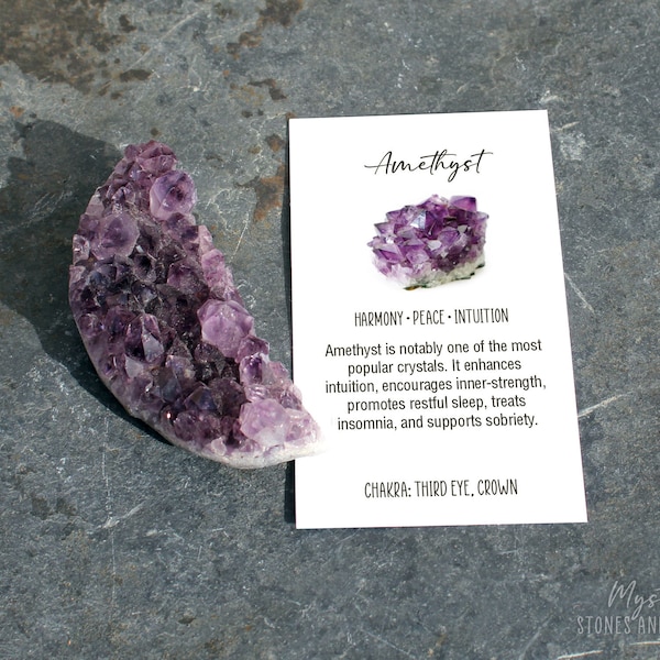 Amethyst Moon Cluster | Amethyst Crystal Moon | Druzy Crescent Moon