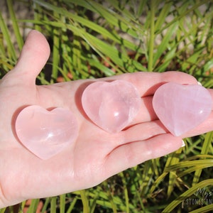 Mini Rose Quartz Hearts | Polished Rose Quartz Hearts