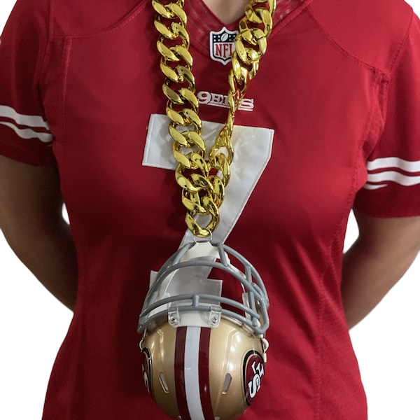 San Francisco 49ers Mini Helmet Gold Fan Chain/Necklace! Perfect for game day!