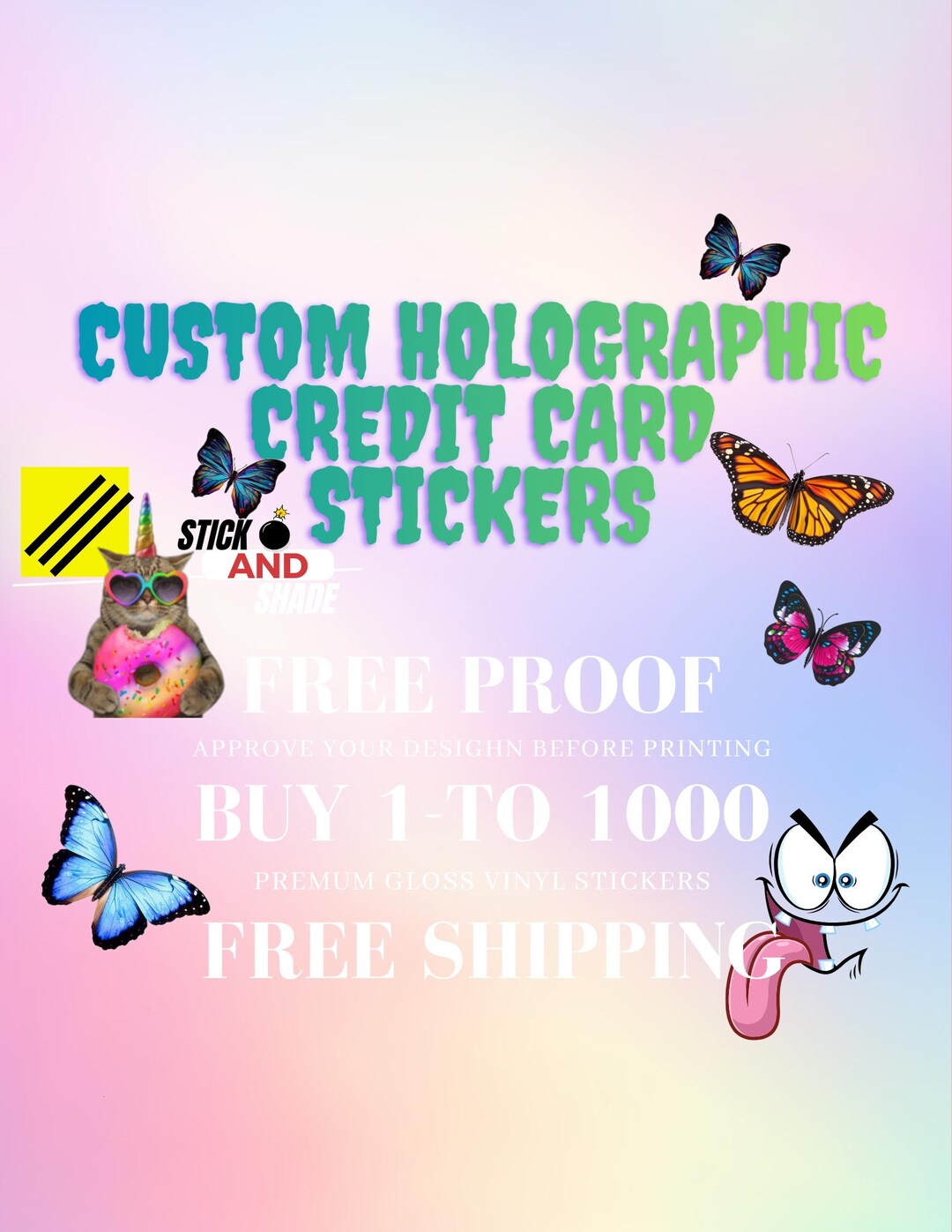 Custom Holographic Credit Card Stickers - Etsy