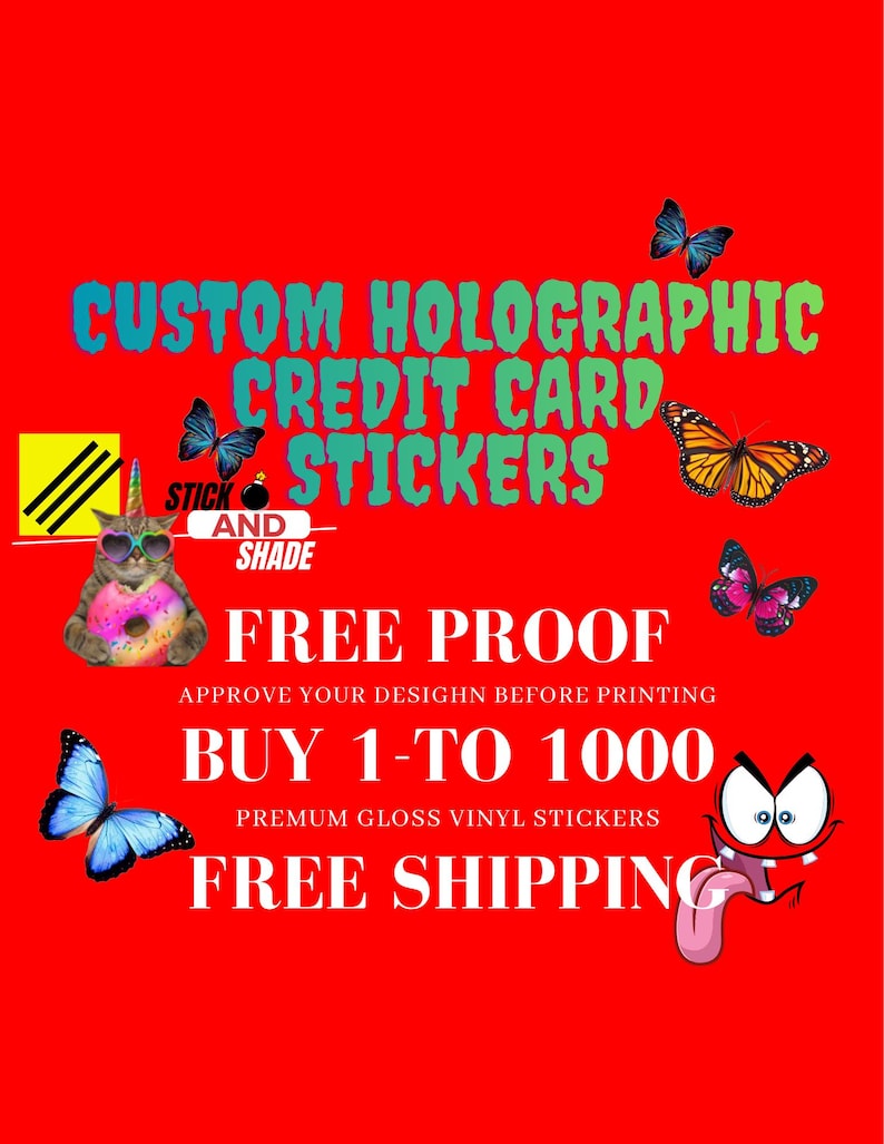 Custom Holographic Credit card stickers bild 1