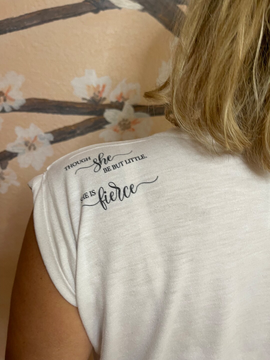 Women's Muscle Tshirt With Quote she Be but Little, but She is Fierce