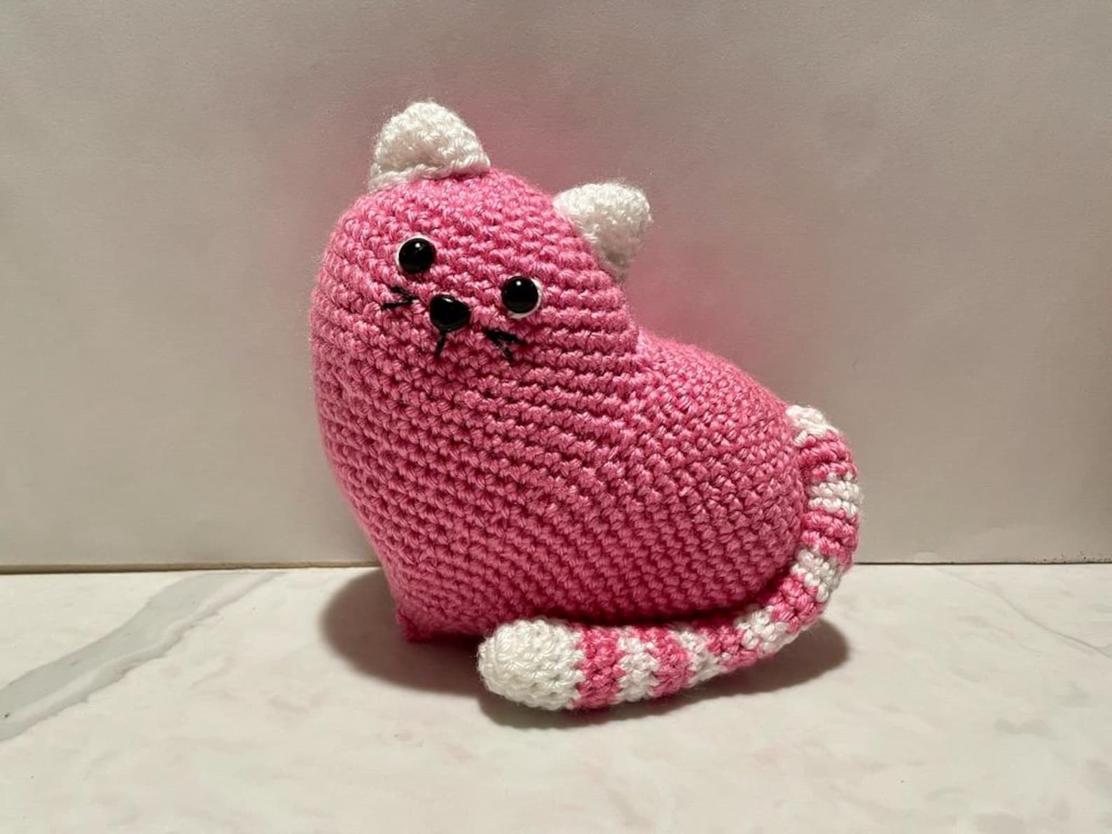 Handmade Crochet Cat Heart
