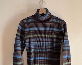 Vintage Jones NY Sport Striped Womens Turtleneck