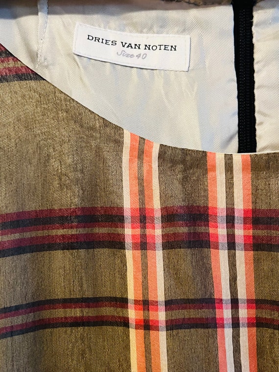 Plaid Dries Van Noten Vintage Dress Size 40 - image 3