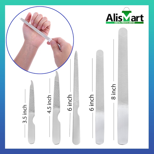 Professional Stainless Steel Nail File for Fingernail Toenails Manicure Pedicure | Metal Nail File Thick skin care Health Care Nail Filer