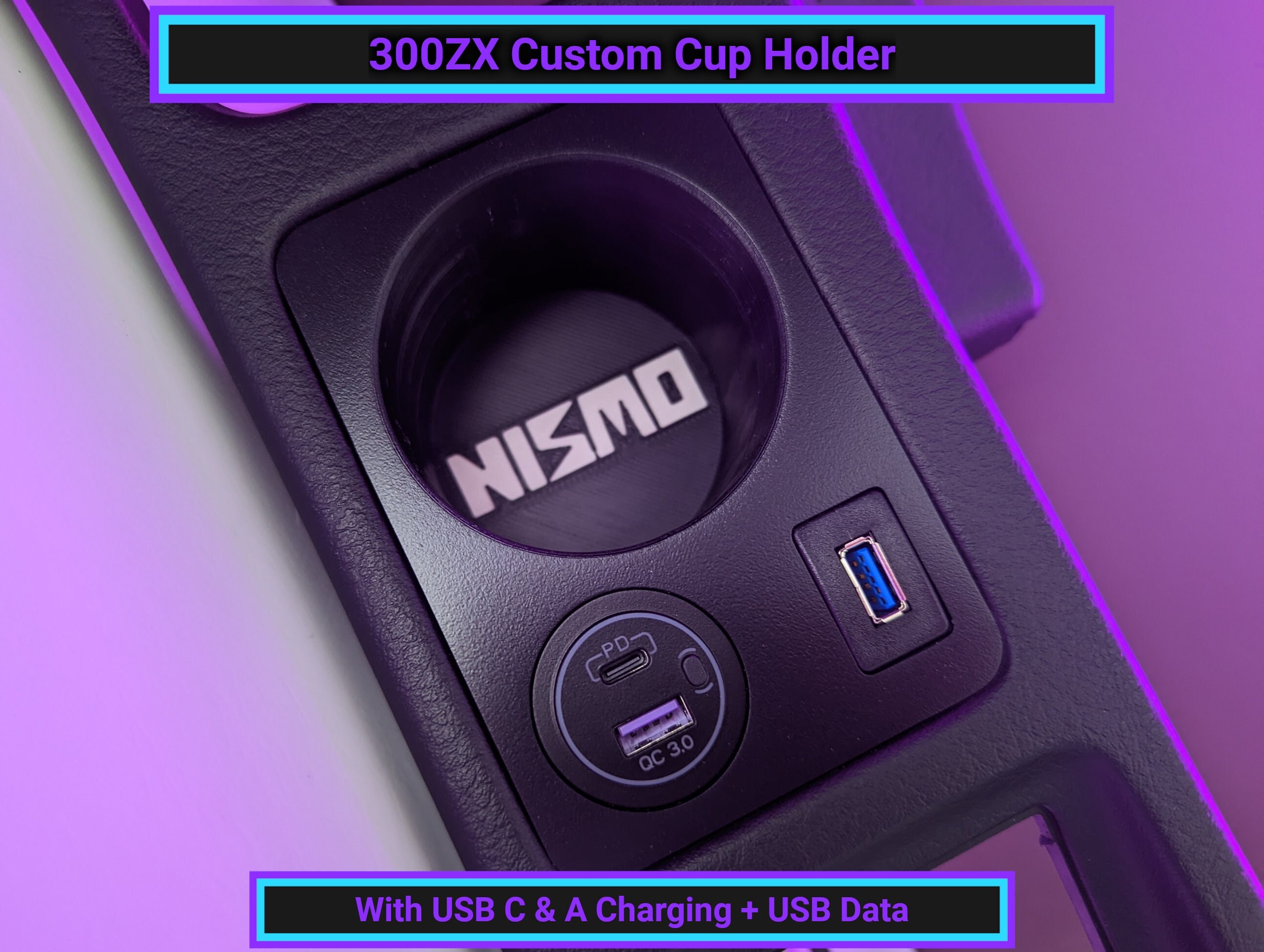 300ZX Cup Holder USB C & A Charging USB Data Etsy UK