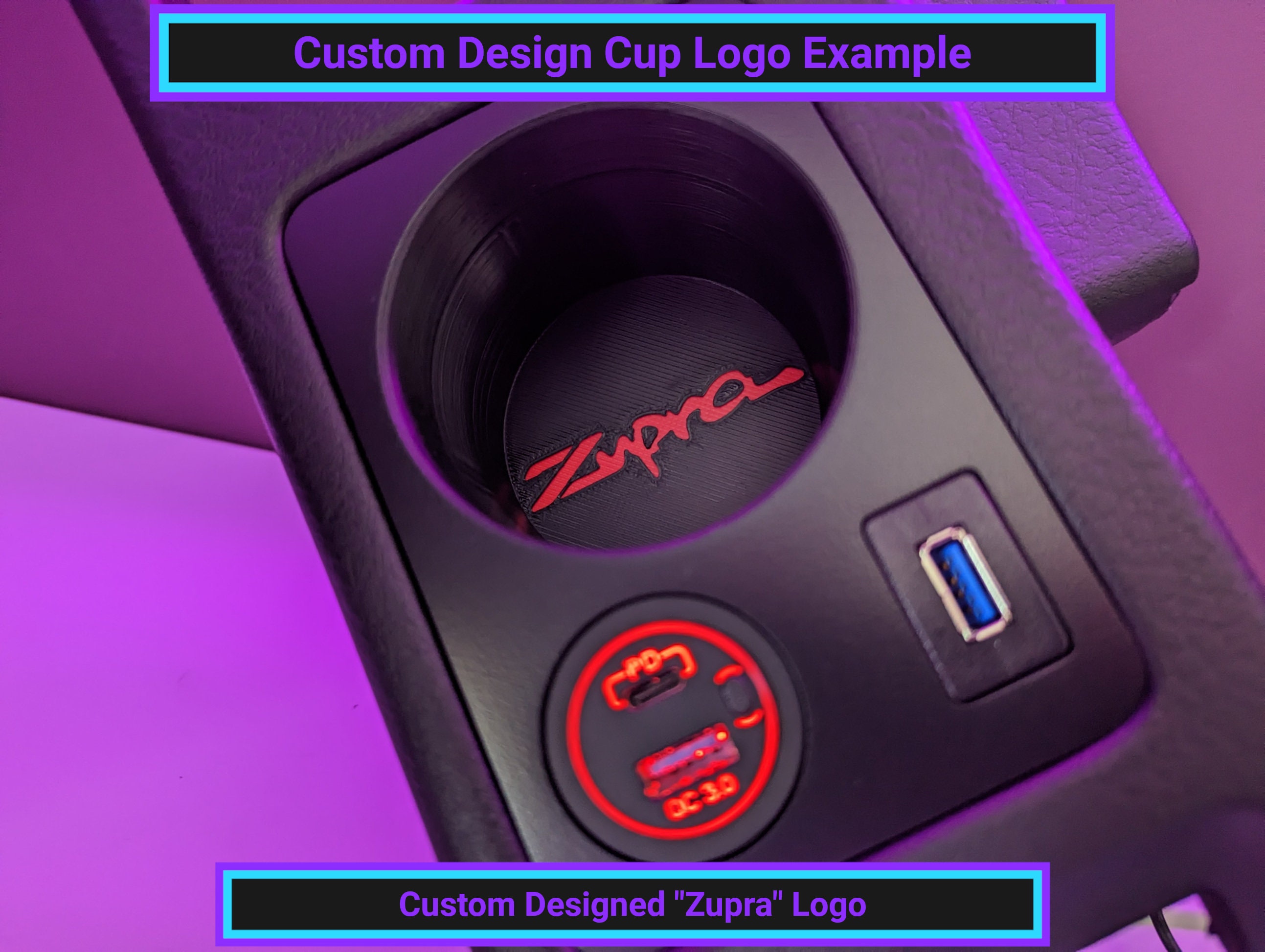 300ZX Cup Holder USB C & A Charging USB Data Etsy