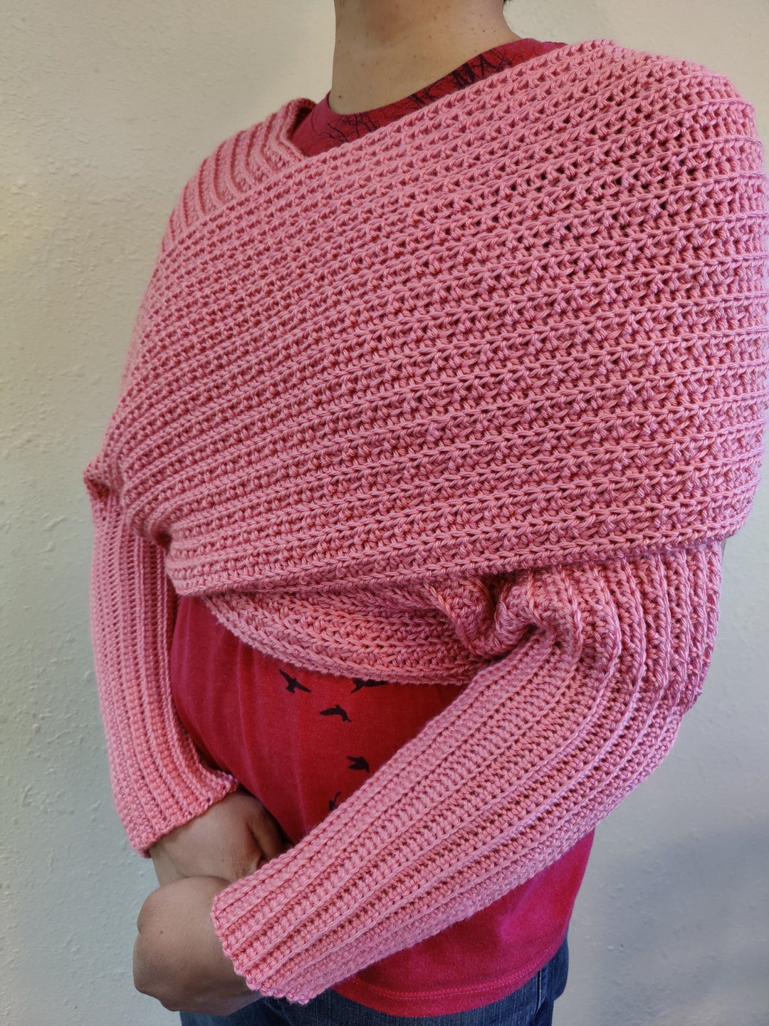 Crochet Wrap Scarf With Sleeves - Etsy