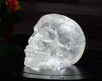 Clear Quartz Crystal Skull: Hand Carved Oddity (1.75&quot;w x 2.25&quot;l x 1.75&quot;h)