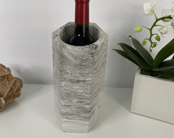 Corporate Gift Marbled Wine Holder, Wine Chiller, Concrete Wine Cooler, Concrete, Gift for customers, Cement Wine Cooler