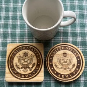 Army, Navy, Marine or Airforce Medallion Coasters Sold Individually